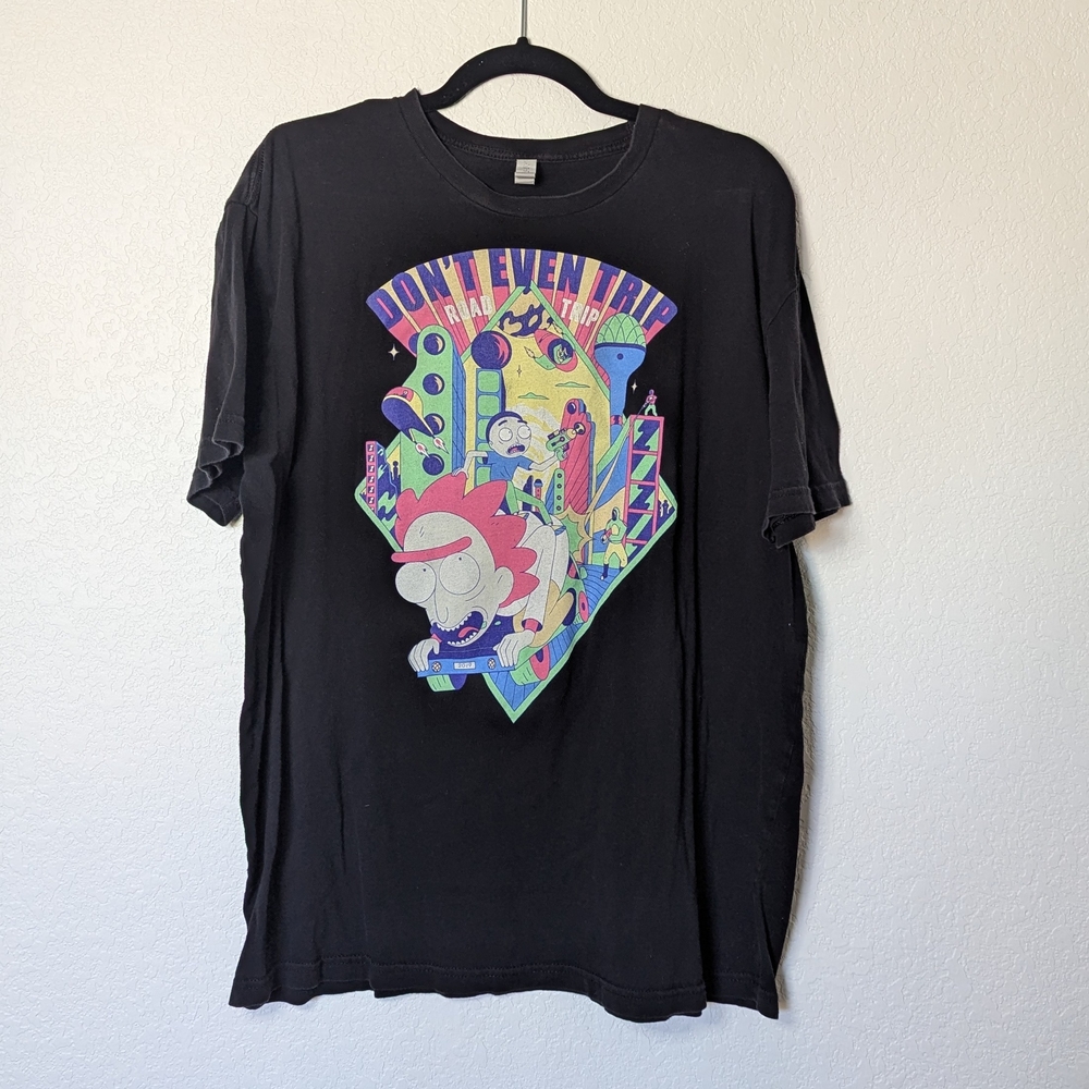 Next Level Apparel Rick And Morty Black Tee with Vibrant Graphic